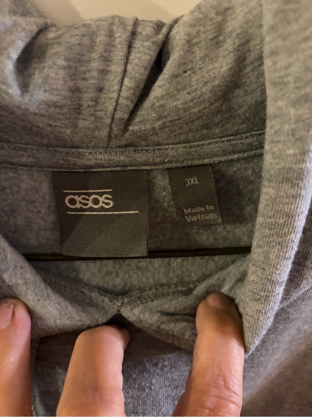 ASOS Grey Hoodie with Minimal Black Script Detail - Picture 2 of 3